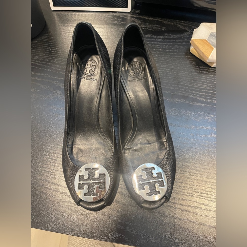 Tory Burch black wedges size women 10
